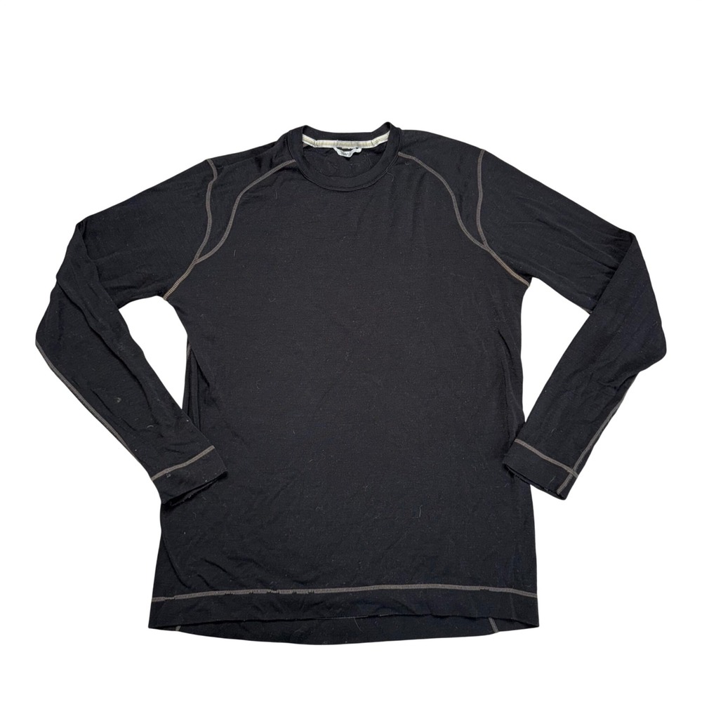 Smartwool Merino Wool Base Layer Mens Large Black Good Long Sleeve Thermal